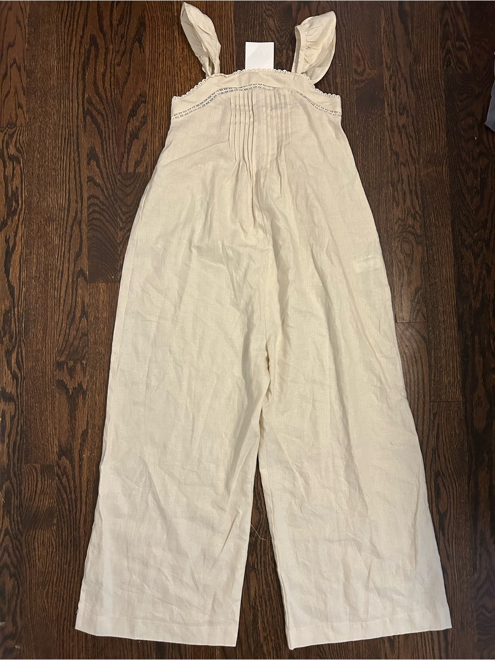Zara Kids LONG LACE TRIM JUMPSUIT WITH LINEN size 9/10
